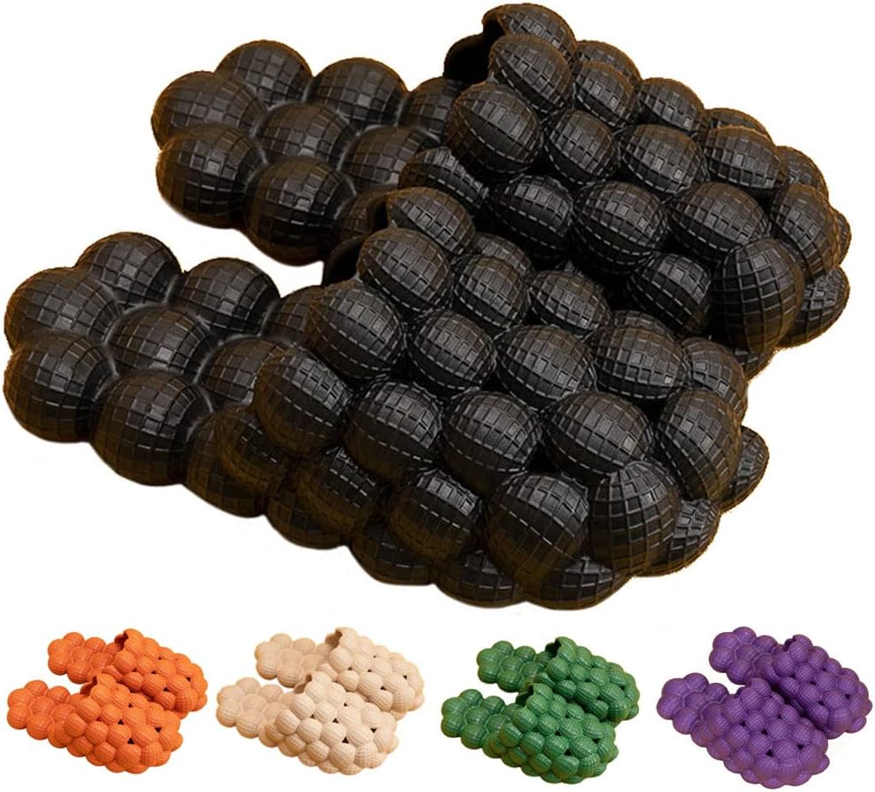 

Тапочки Tkieio Lychee унисекс, босоножки Lychee, массажные сандалии для снятия стресса, тапочки для ванной и пляжа, шлепанцы EVA, черный