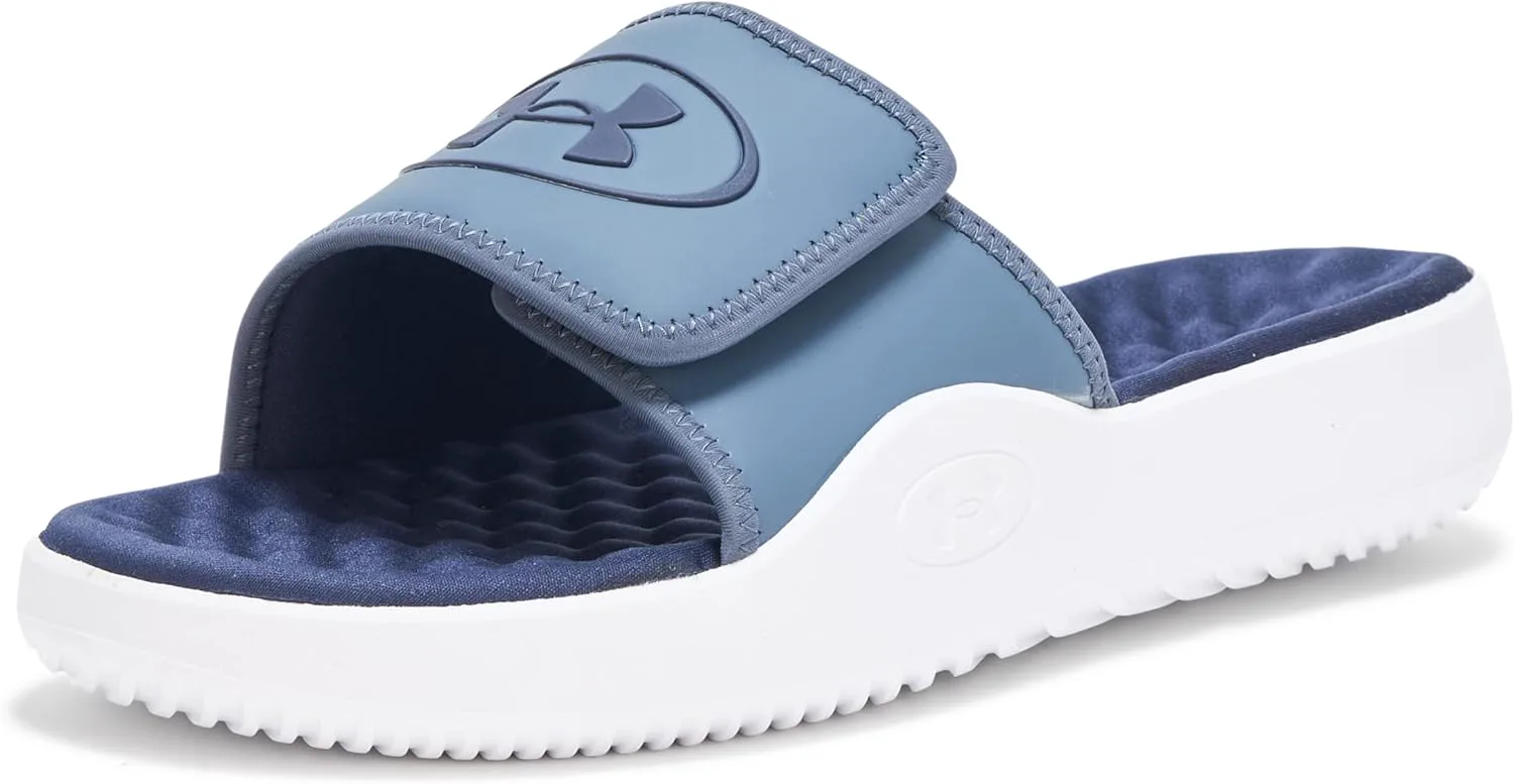 Мужские сандалии Under Armour Ignite Pro 8 Slide, серый/белый/темно-синий — фото 2