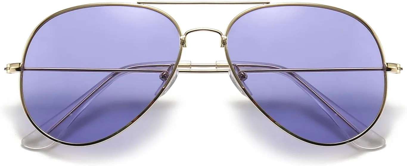 

Солнцезащитные очки-авиаторы Outray для мужчин и женщин, поляризованные, с металлической оправой, для вождения, защита от УФ-излучения 400, Gold Frame/Pulple Lens