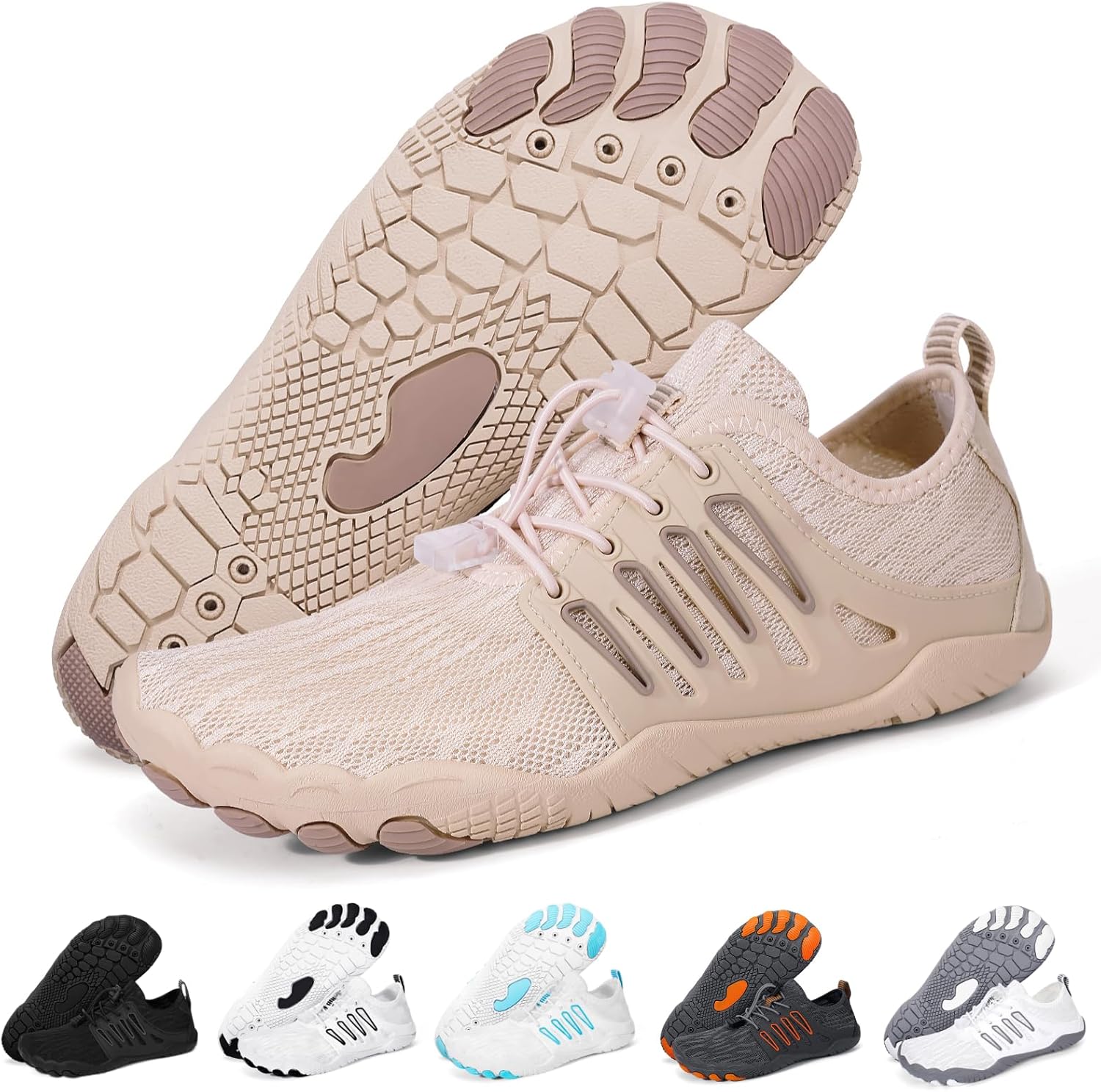 

Водонепроницаемые кроссовки Hike Barefoot для женщин и мужчин, быстросохнущие, с широким носком, для пляжа, плавания и спорта, легкие, нескользящие, для бассейна, походов, прогулок, каякинга, дайвинга и серфинга Frgitygift, хаки