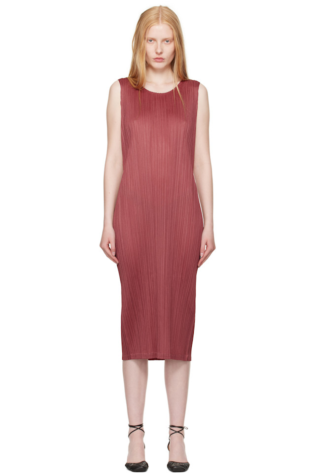 

Макси-платье Monthly Colors May Pleats Please Issey Miyake, цвет terracotta