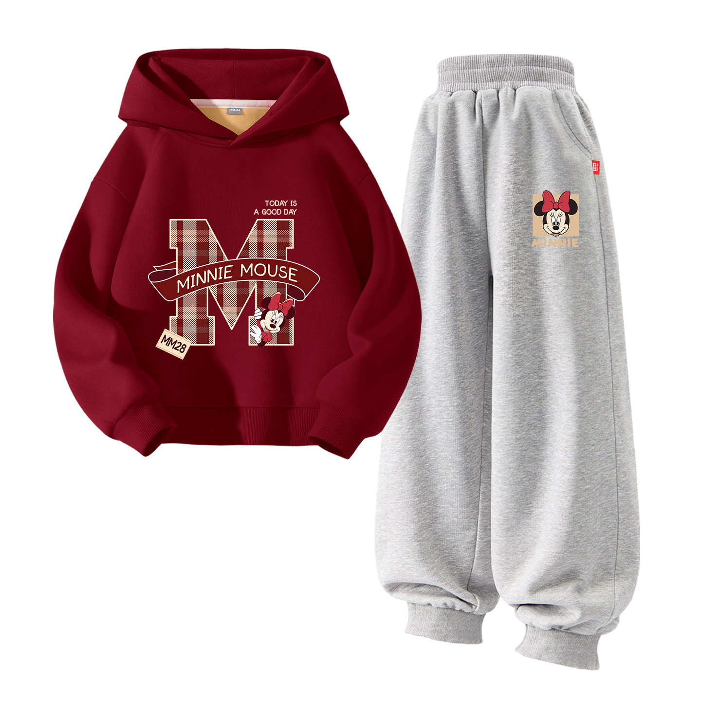 

Детская повседневная спортивная толстовка с капюшоном утепленная Disney, [thickened and fleece-lined]di preppy wine красный+di xile joy k серый
