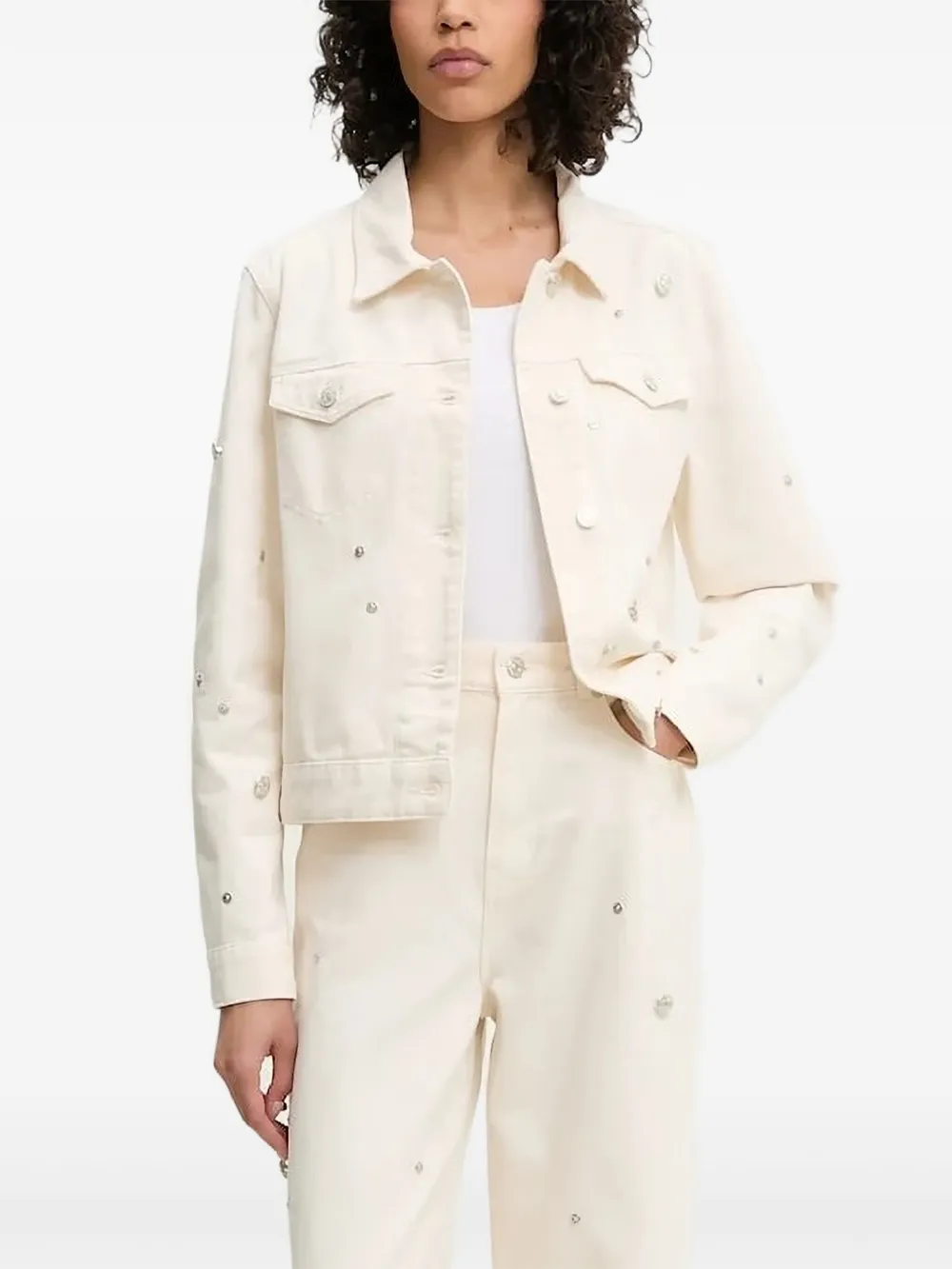 

Декорированная джинсовая куртка Moschino Jeans, белый