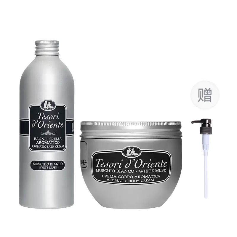 

Очищающий гель для тела и питательный защитный крем-лосьон набор 500мл+300мл Tesori D'Oriente, белый Musk (Bath + Body Lotion)