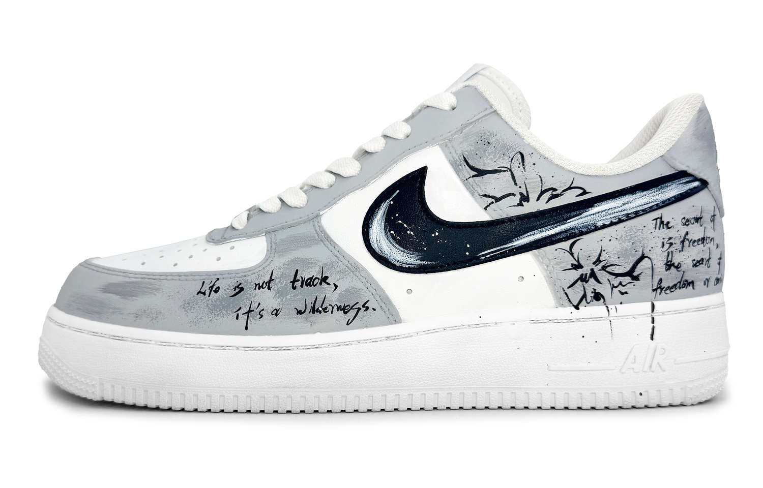 

Кроссовки Nike Air Force 1 противоскользящие износостойкие низкие для скейтбординга мужские серо-белые, цвет Gray White