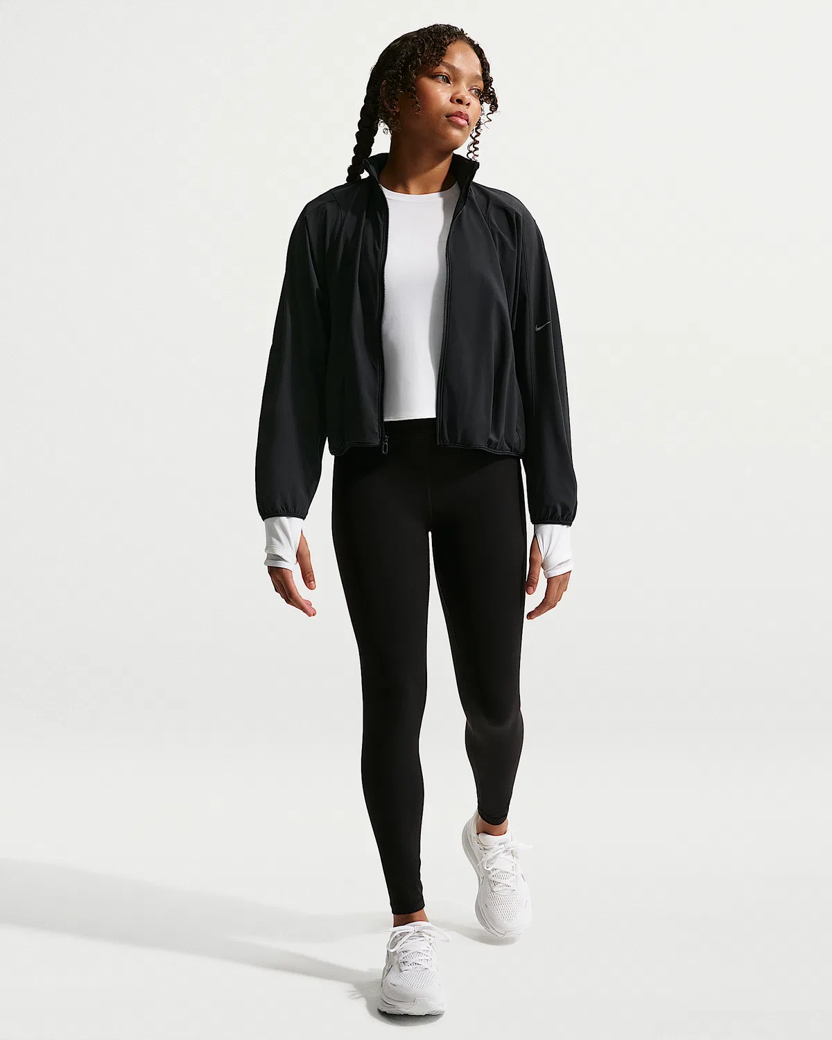Детская ветровка Nike MAVN с водоотталкивающей пропиткой и защитой от УФ, Black/Black/Black — фото 4
