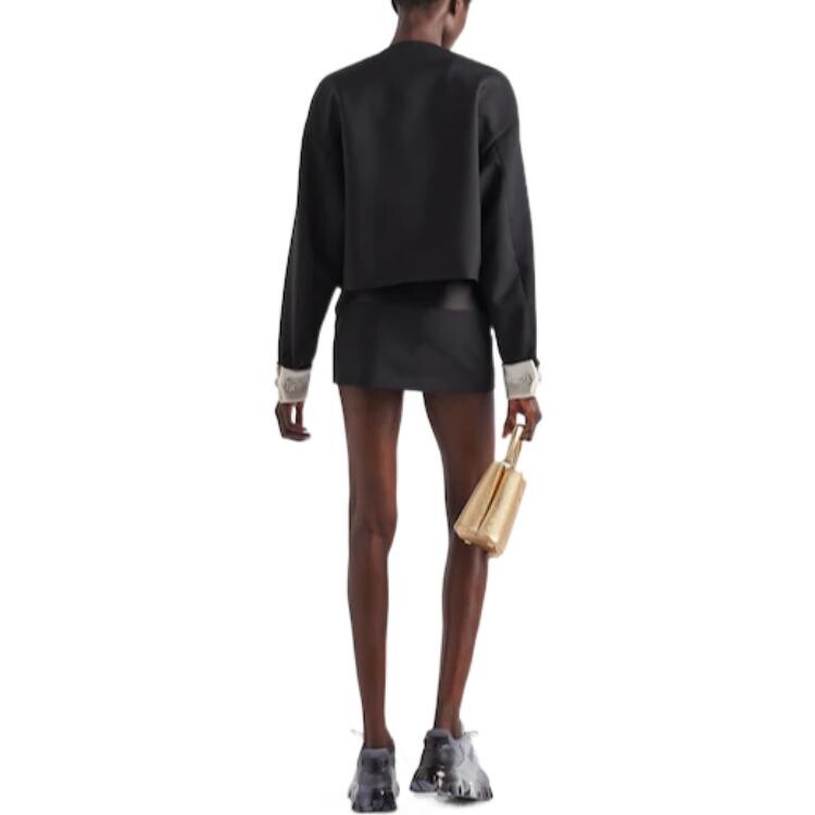 Праздничная повседневная длинная юбка женская черная Prada — фото 3