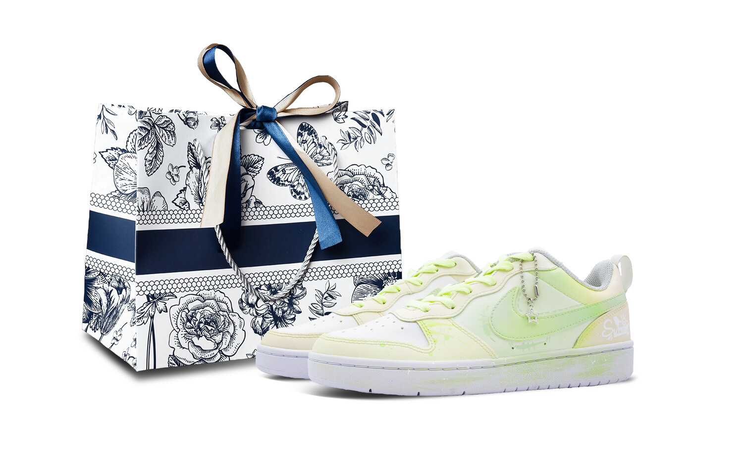 

Кроссовки Nike Court Borough Skateboarding Shoes Women's Low-top Beige, желтый