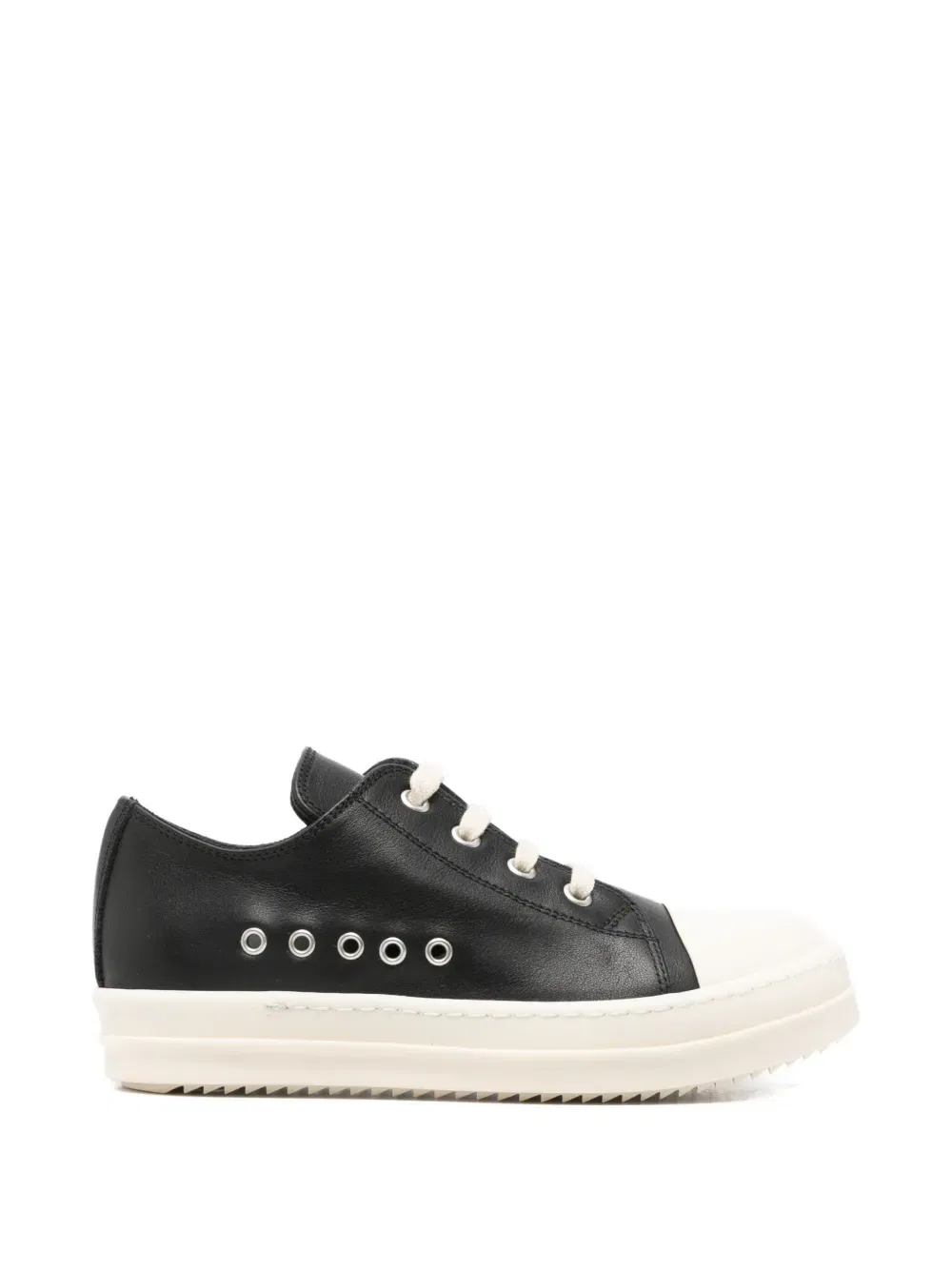 Кожаные кроссовки с люверсами Rick Owens Kids, черный