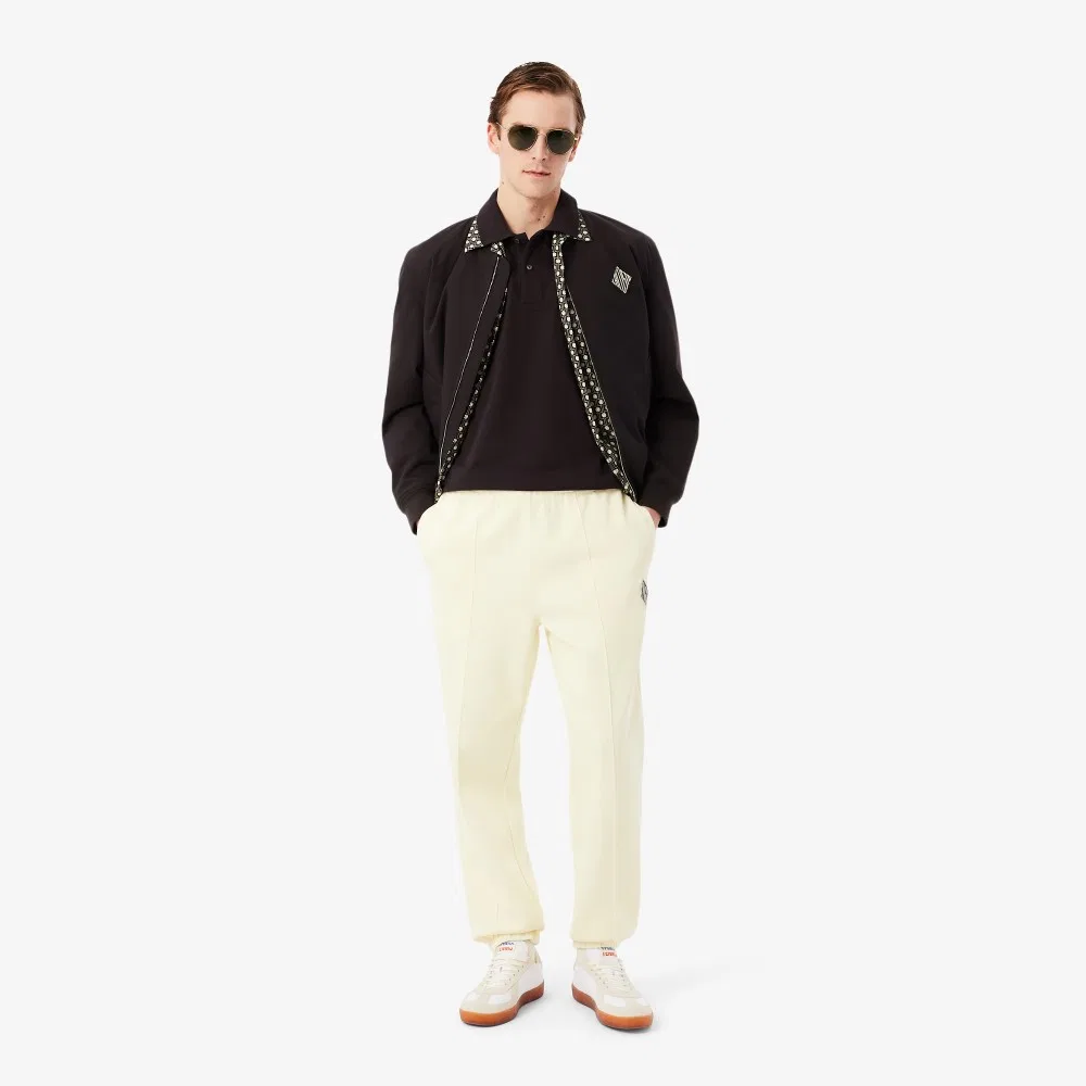 Мужская футболка-поло Lacoste Croc Signature свободного кроя с коротким рукавом коричневая — фото 4
