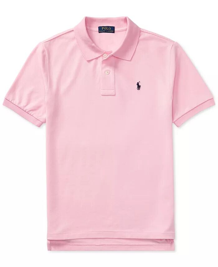 

Рубашка-поло из хлопковой сетки с логотипом для мальчиков Big Boys Polo Ralph Lauren, розовый