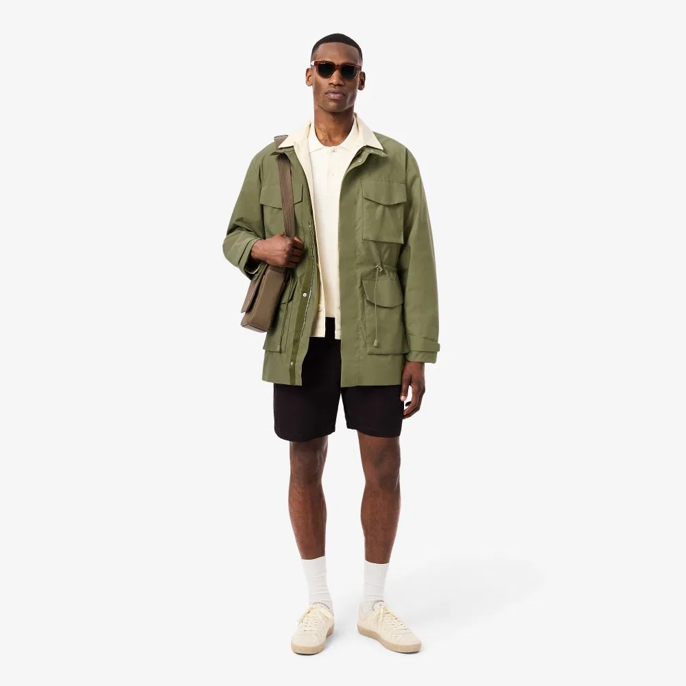 Мужской сафари-жакет с четырьмя карманами цвета хаки от Lacoste — фото 4