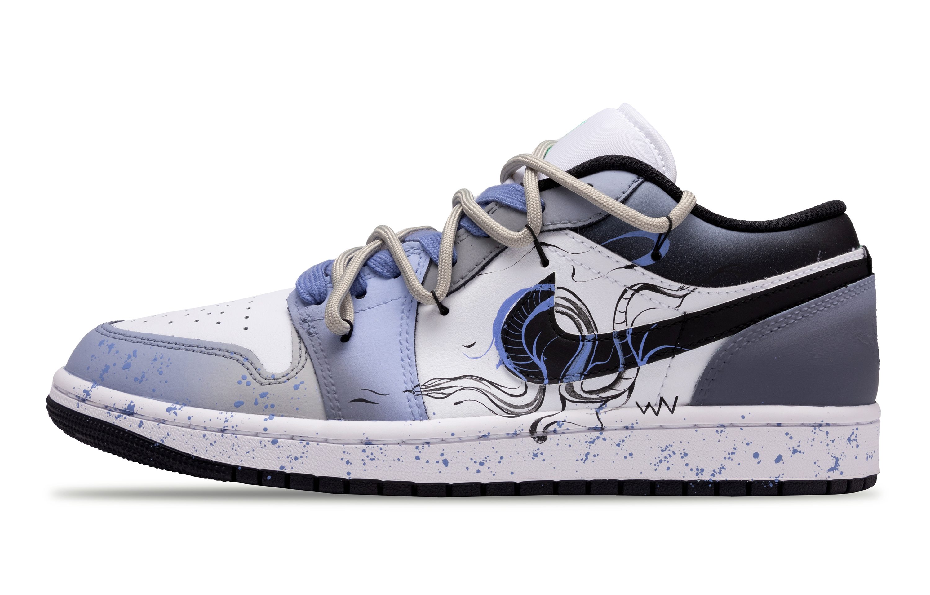 

Jordan Баскетбольные кроссовки Air 1 Durable Breathable Low-Top Vintage, мужские, сине-серые