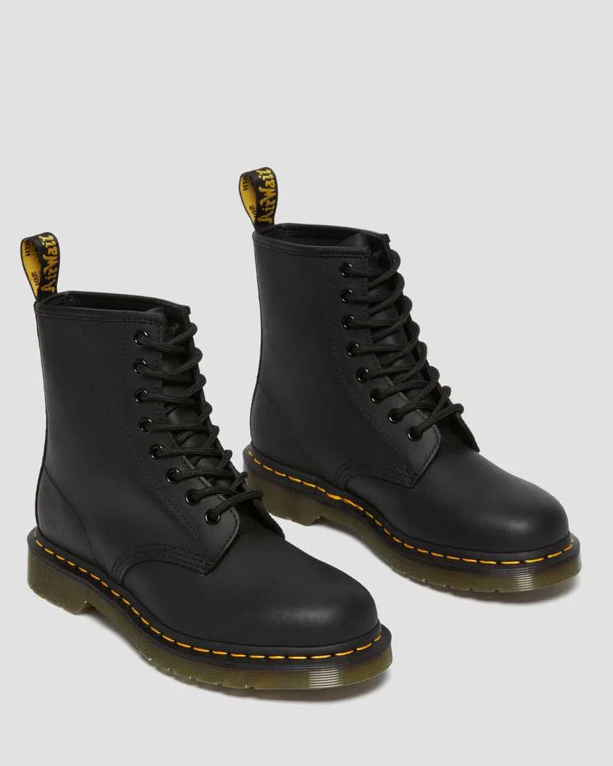 1460 Кожаные сапоги на шнуровке из жирной кожи Dr Martens, черный — фото 4
