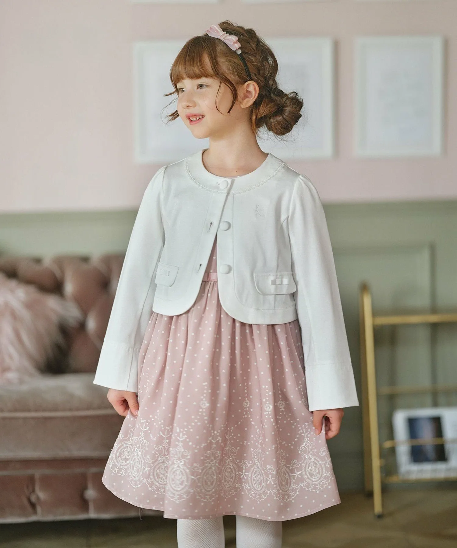 Платье из шифона в горошек [110-140 см] Kids Suite, Pink shades 5 [512] — фото 2
