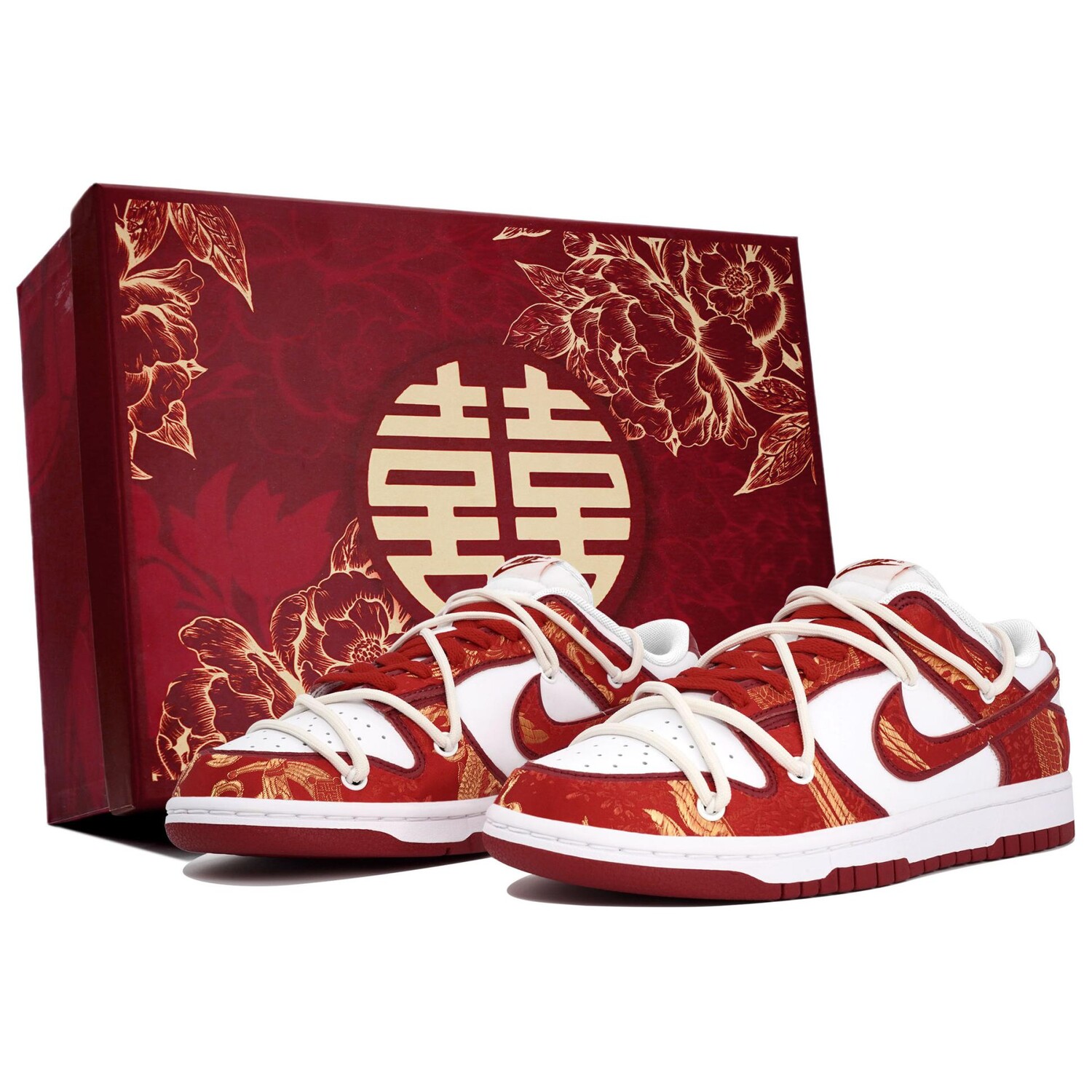 

Кроссовки Nike Dunk Skateboarding Shoes Women's Low-top White/red, красный