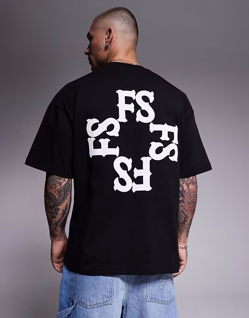 

Футболка с монограммой Faded Store на спине черного цвета