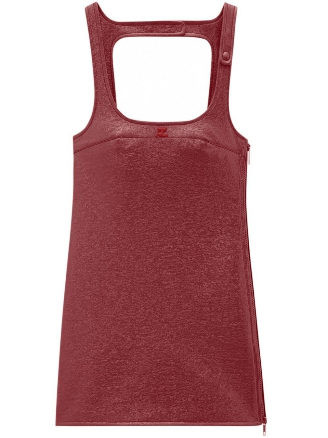 

Courrèges платье мини с вышитым логотипом, красный