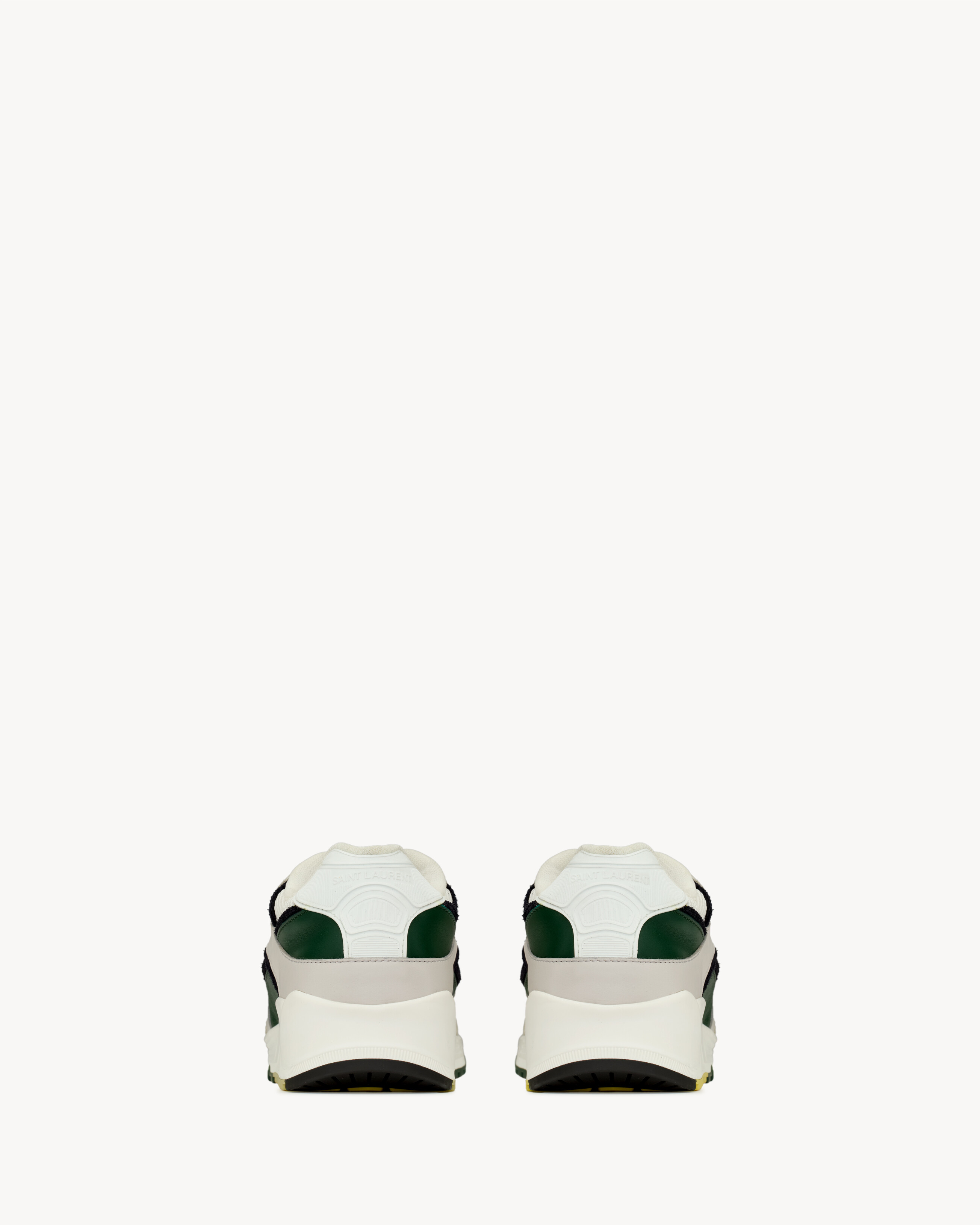 Кроссовки BUMP из гладкой кожи и замши SAINT LAURENT, белый — фото 3
