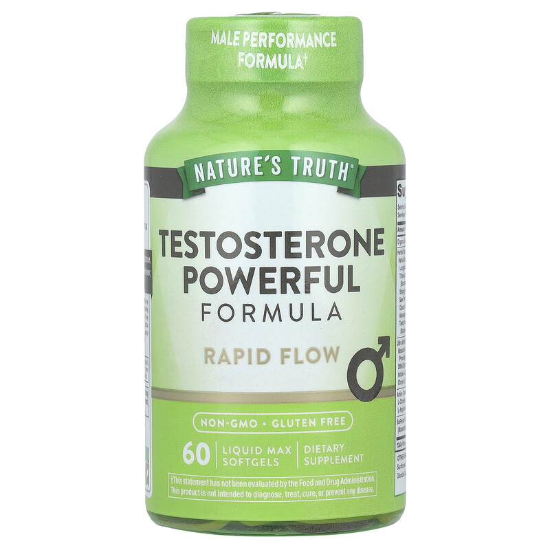 

Nature's Truth, Testosterone Powerful Formula, 60 капсул Liquid Max
