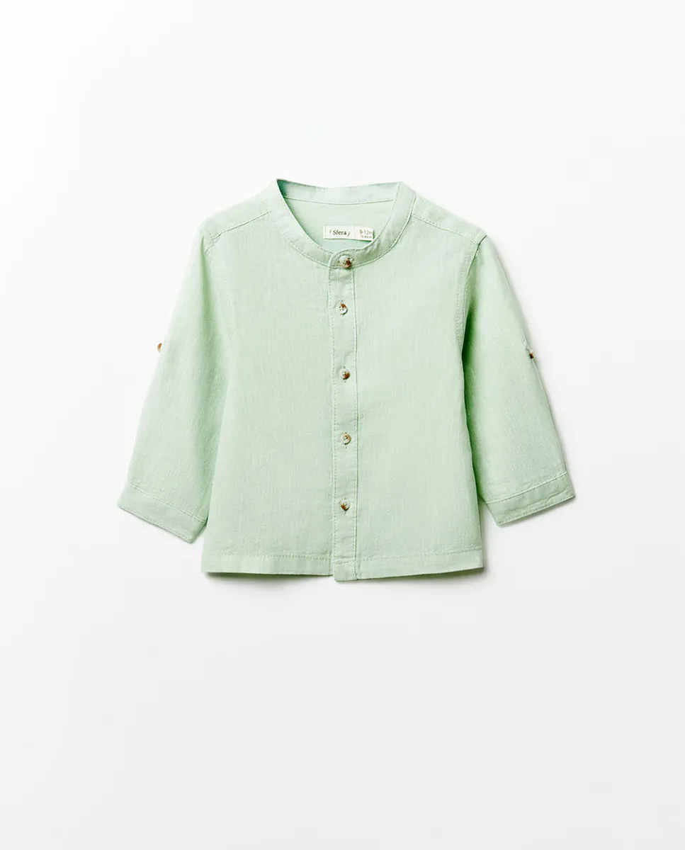 

Льняная хлопчатобумажная рубашка Sfera, светло-зеленый