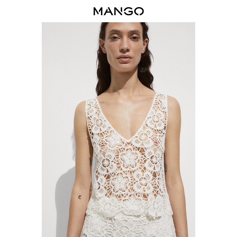 

Женская кофта Mango с цветочным узором, белый