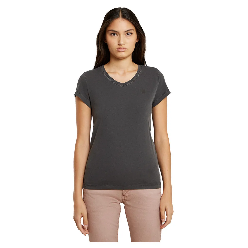 

Футболка G-Star Overdyed Eyben Slim 2.0 short sleeve v neck, черный