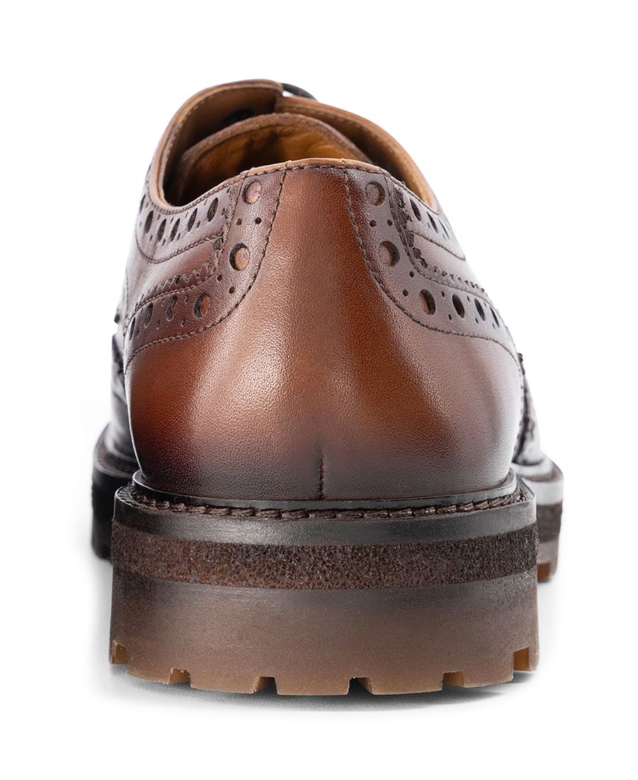 Мужские туфли Prescott Wingtip Derby с круглым носком Anthony Veer, Tan — фото 3
