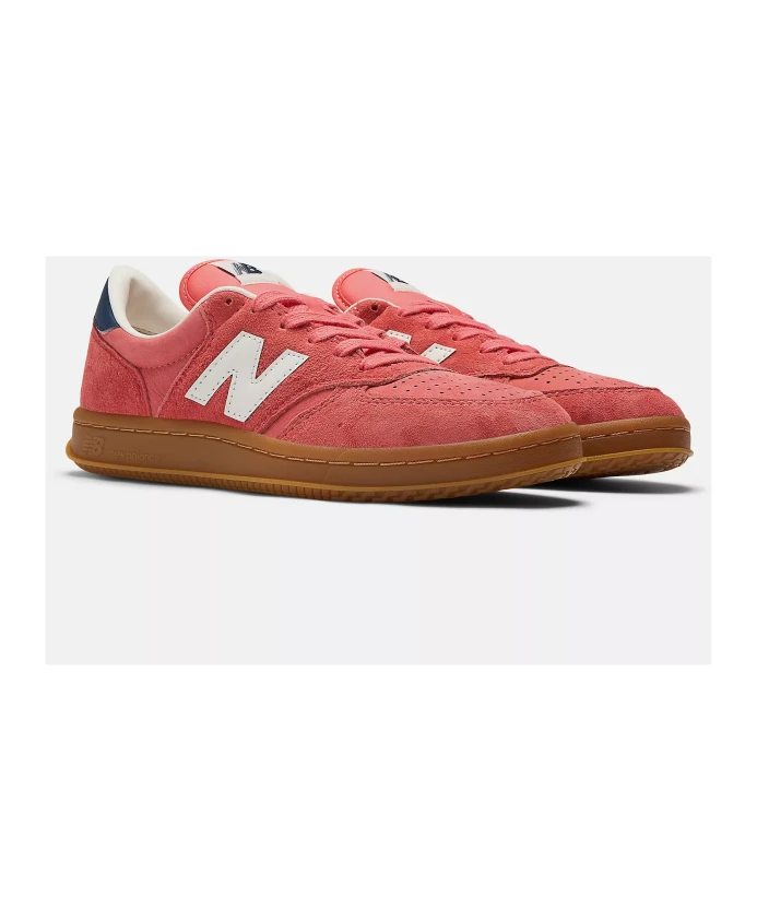 Красные замшевые кроссовки в стиле T500 New Balance, красный — фото 3