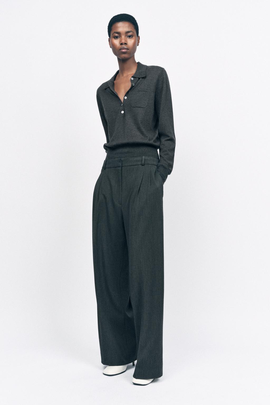 

Заштопанные брюки ZARA, серый марл