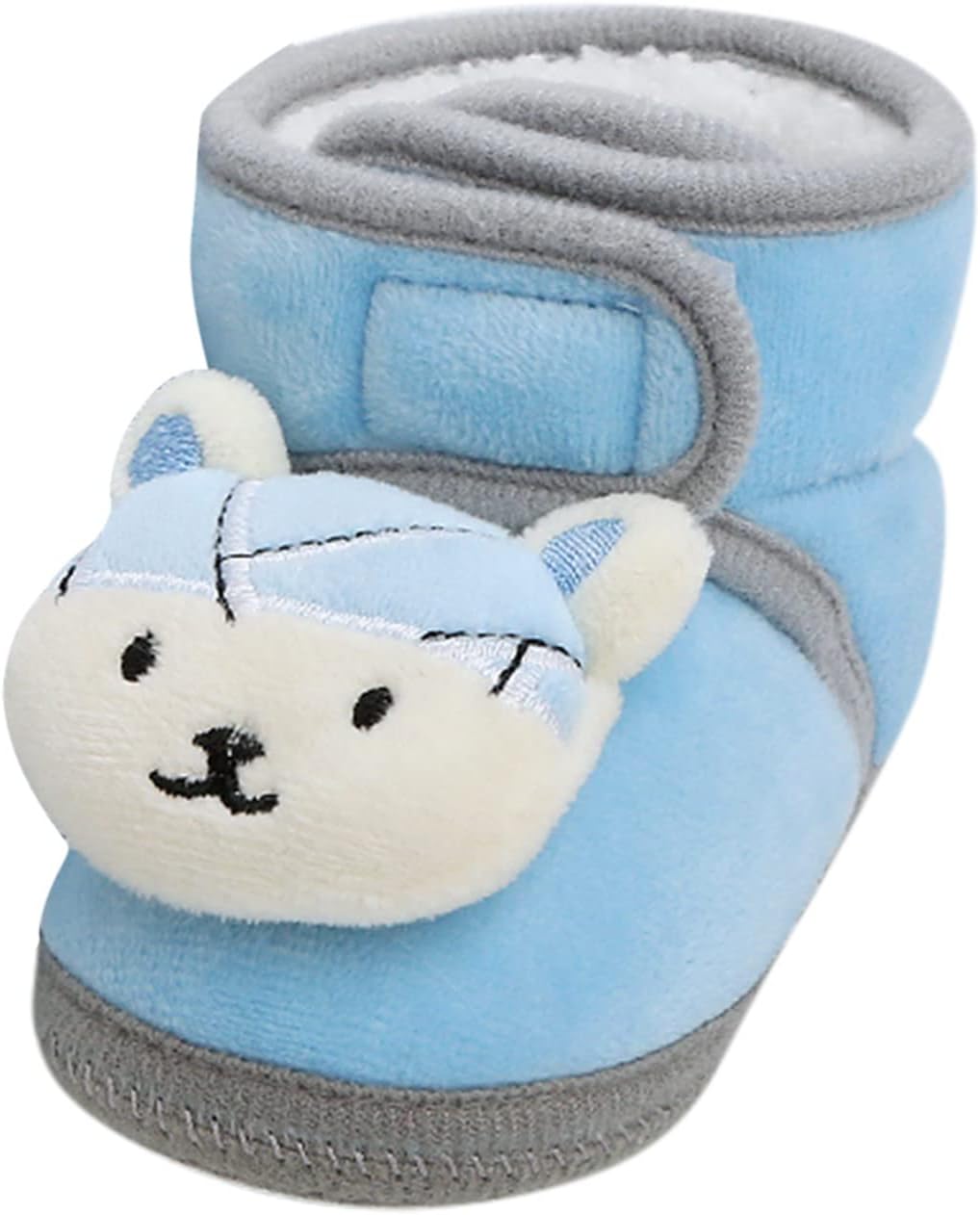 

Детские флисовые пинетки, теплые домашние тапочки для мальчиков и девочек с пушистой подкладкой, нескользящие детские зимние ботиночки на щиколотку (серые, 12-18 месяцев) Generic, 12-18 Months Infant Blue
