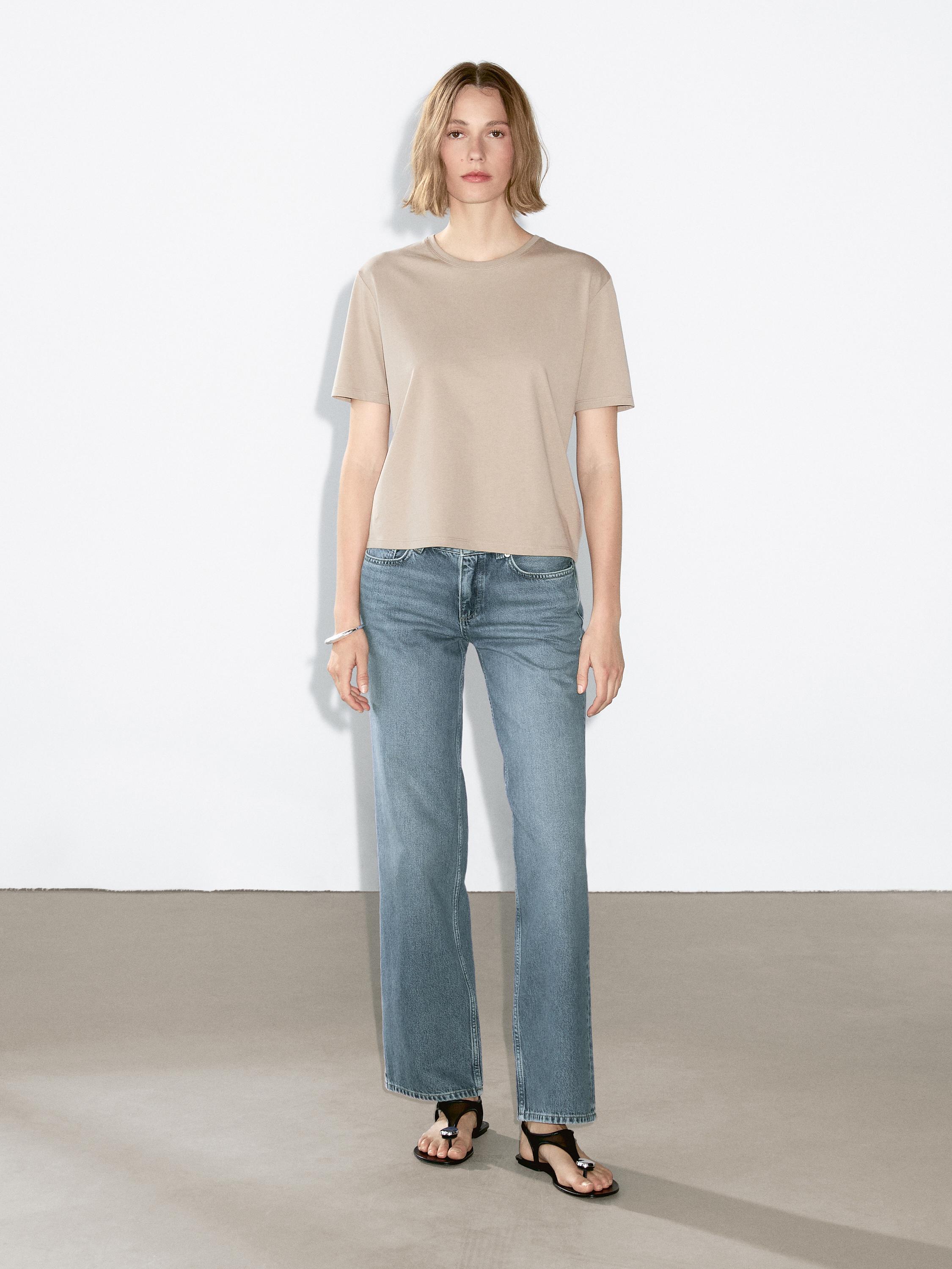 

Футболка с коротким рукавом, стандартного кроя Massimo Dutti, Pale Khaki