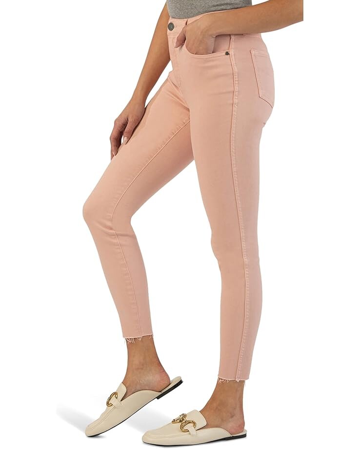 

Джинсы KUT from the Kloth Connie High-Rise Fab AB Ankle Skinny Raw Hem in Rose, роза