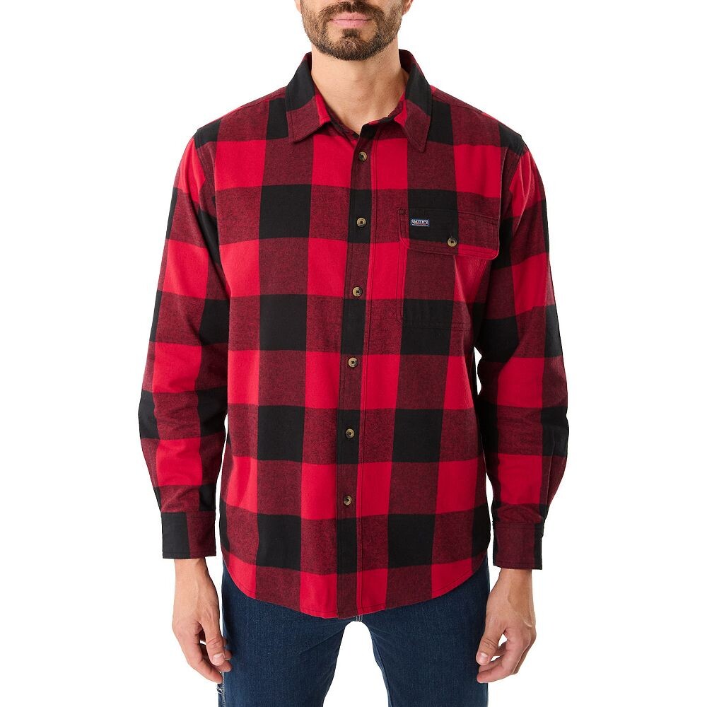 

Фланелевая рубашка на пуговицах Big & Tall Smith's Workwear, цвет Red Black