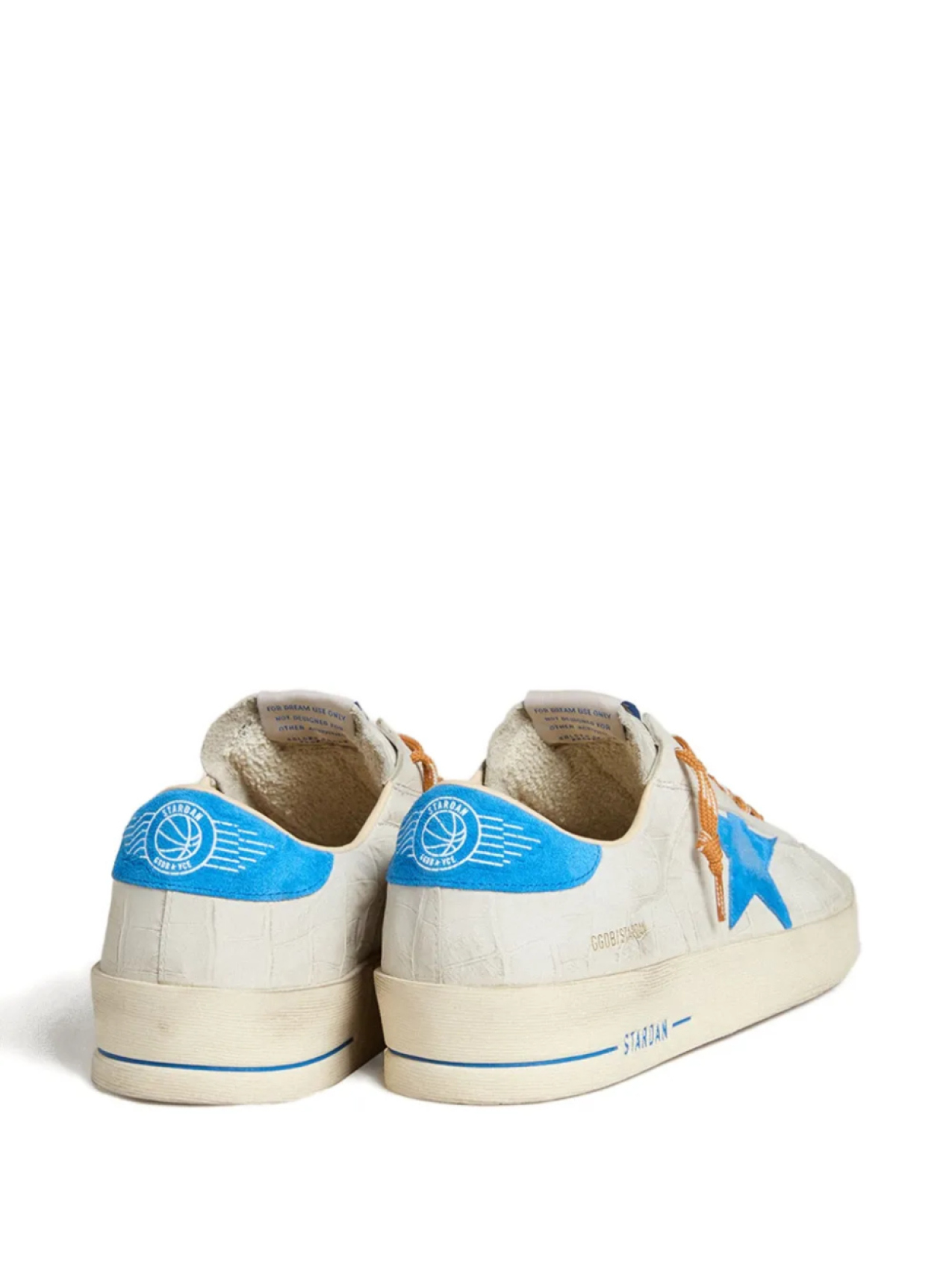 Кроссовки Golden Goose Stardan с принтом звезд и эффектом крокодиловой кожи, белый — фото 3