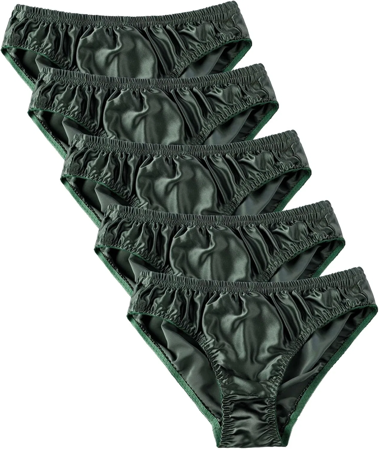 Брифы мужские, шелк, Green-5pc