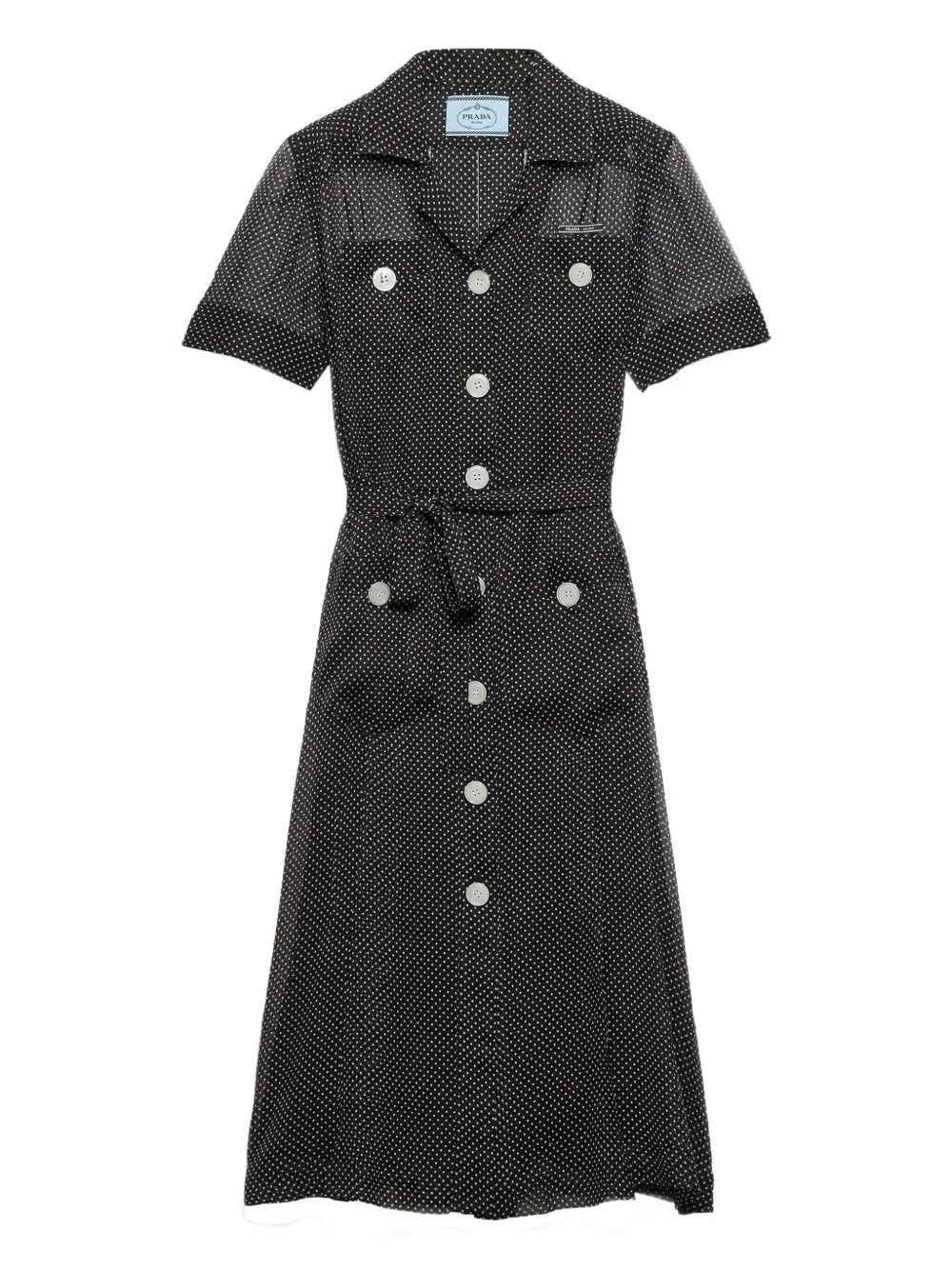 

Платье-рубашка в горох Prada, черный
