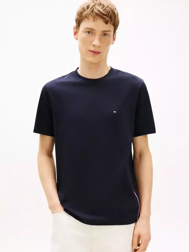 Хлопковая футболка стандартного кроя с логотипом Global Stripe Tommy Hilfiger, Dark Blue