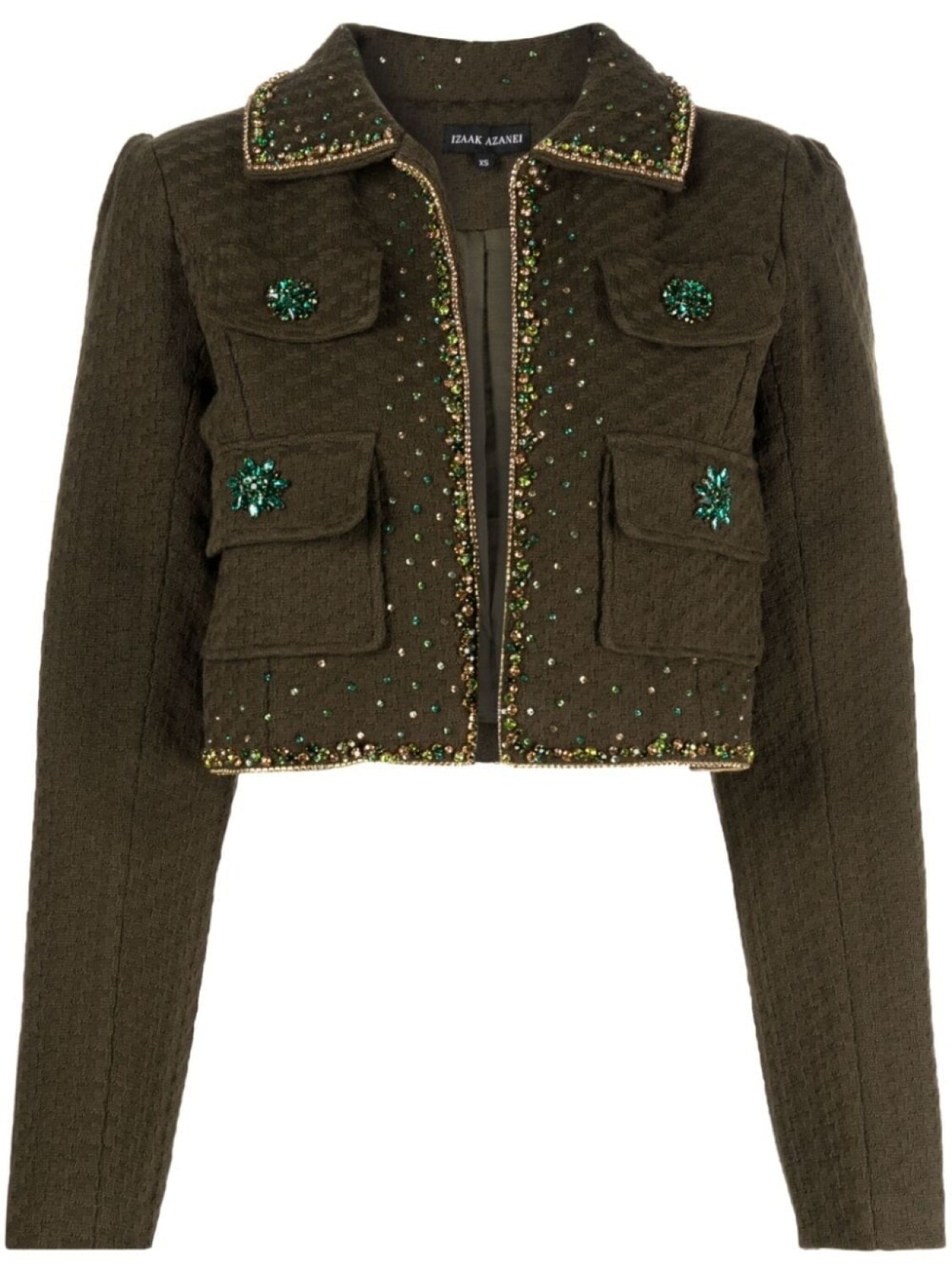 

Izaak Azanei укороченный жакет с кристаллами, зеленый