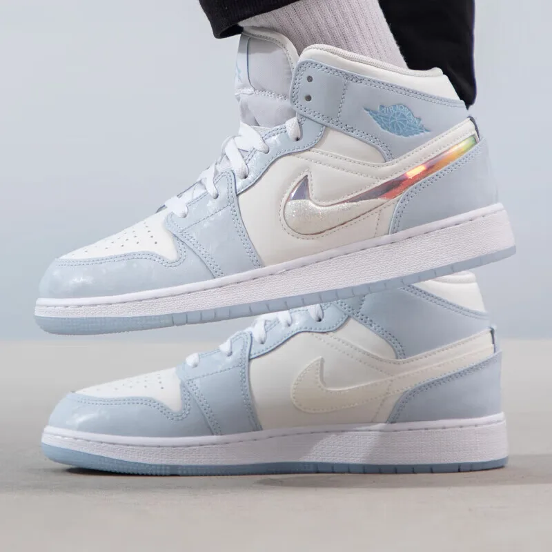 Кроссовки Mid SE Glitter Swoosh GS Jordan, синий — фото 4
