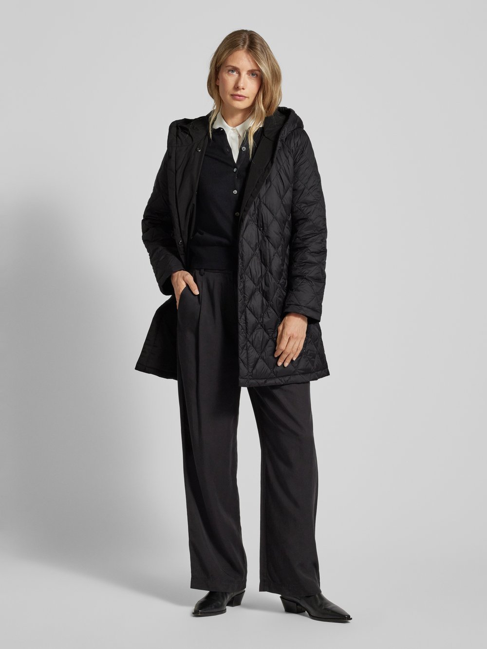 

Стеганая куртка с завязывающимся поясом Lauren Ralph Lauren, черный