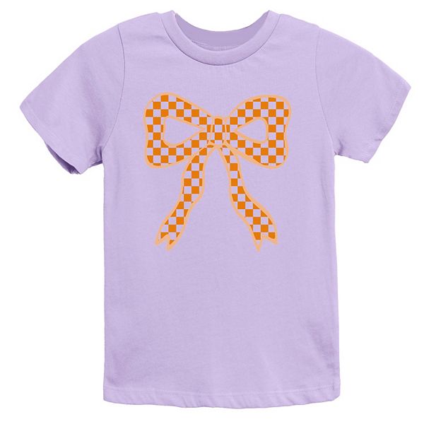

Футболка с принтом Coquette orange checker bow The Juniper Shop, Dark Lavender