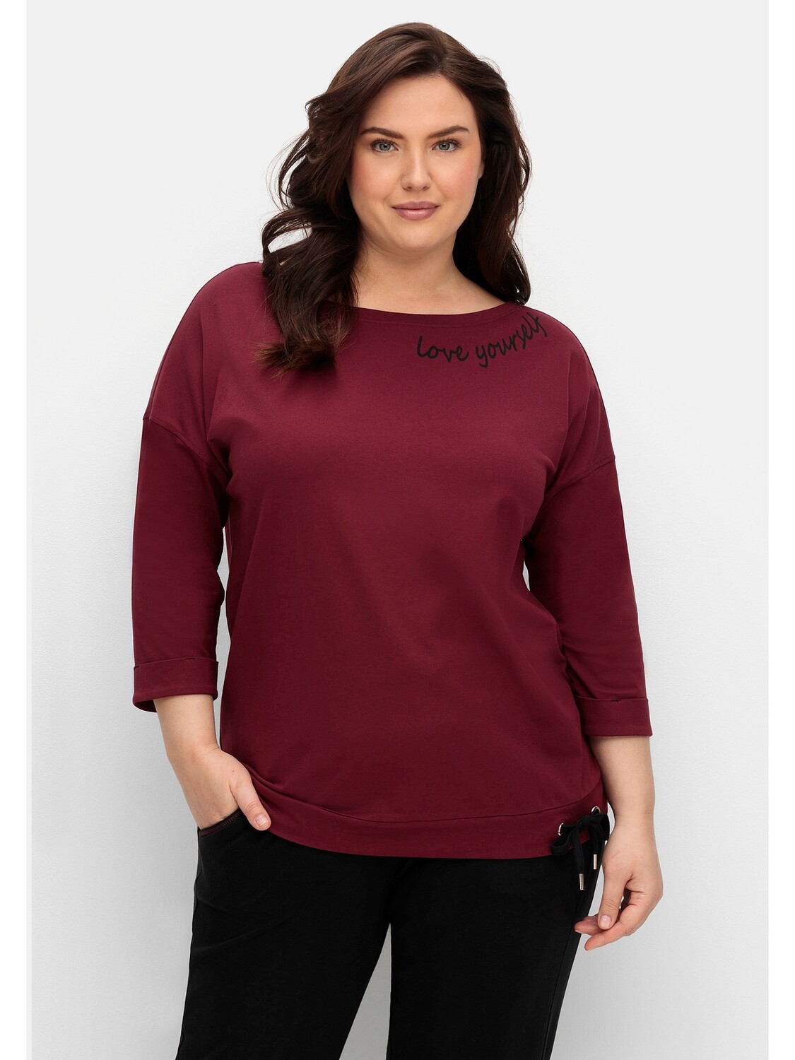 

Футболка sheego Oversized, цвет weinrot