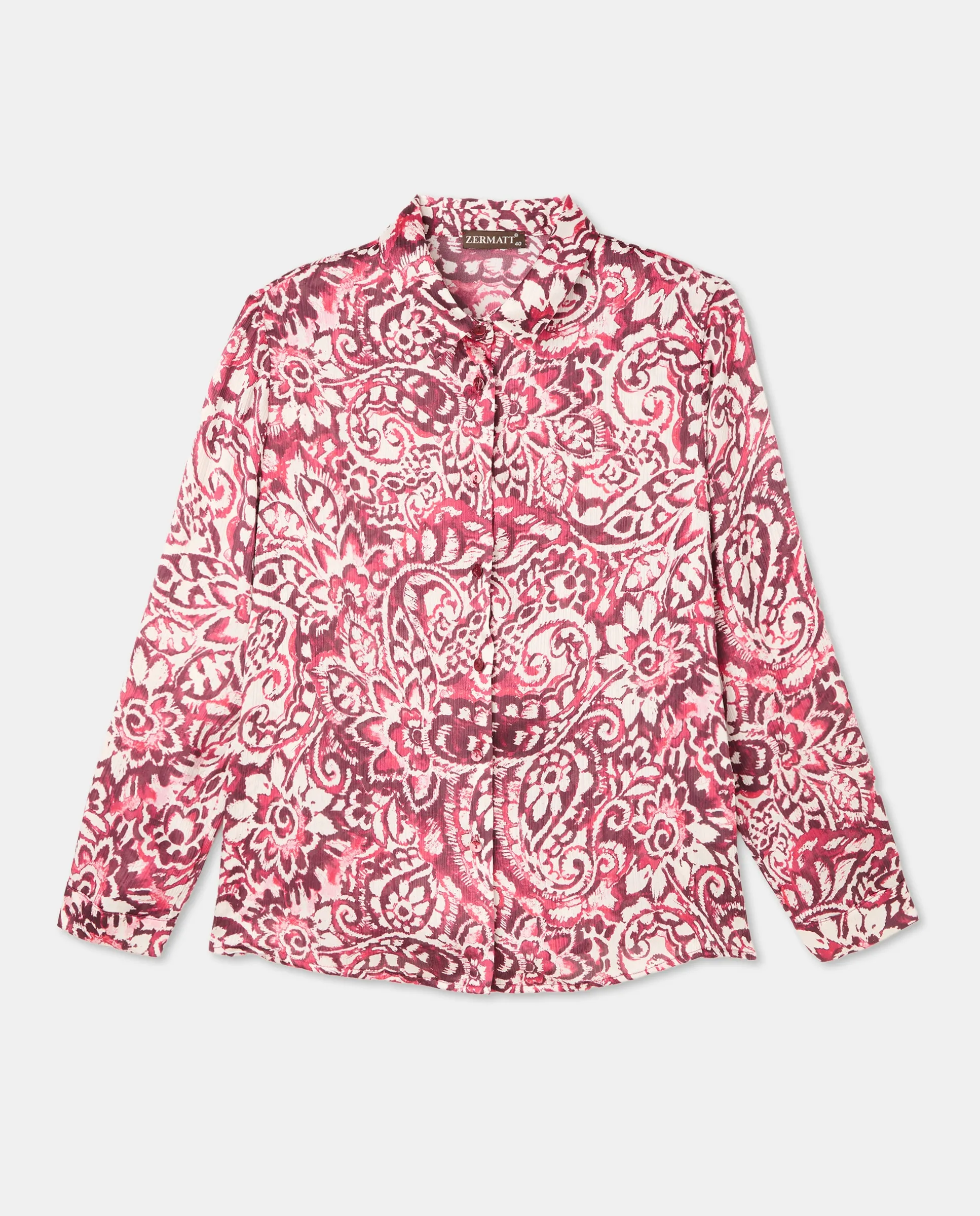 

Женская блузка с принтом, длинный рукав Zermatt, бордовый