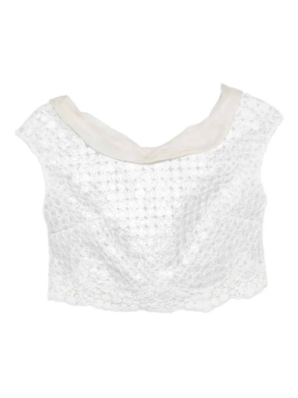 

Укороченный кружевной топ Gemy Maalouf, серебряный