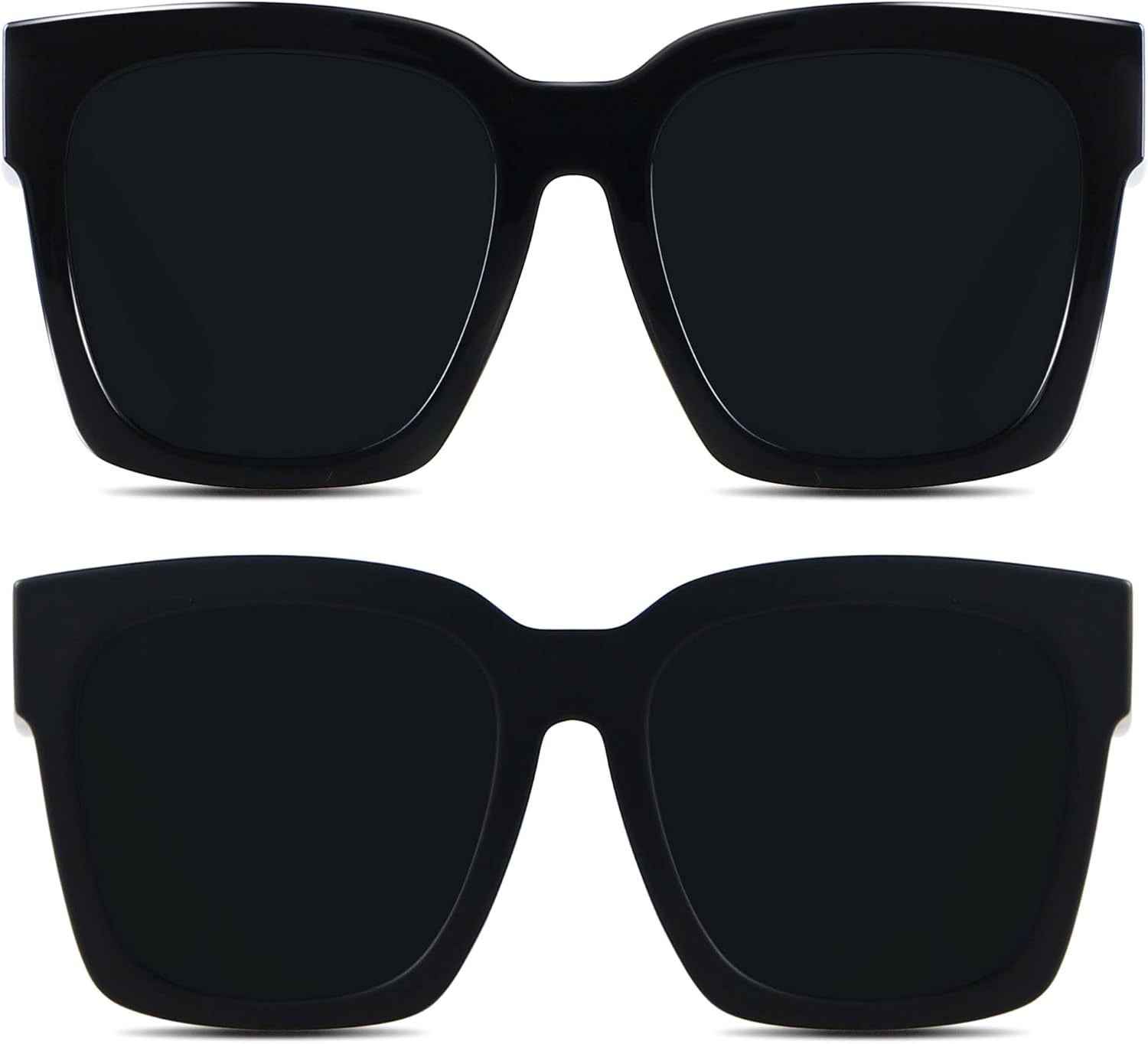 

Солнцезащитные очки ANDWOOD большого размера для женщин, квадратная оправа, ретро-стиль, модный дизайн, защита от УФ-излучения, Glossy Black + Matte Black | Category 4 Lens