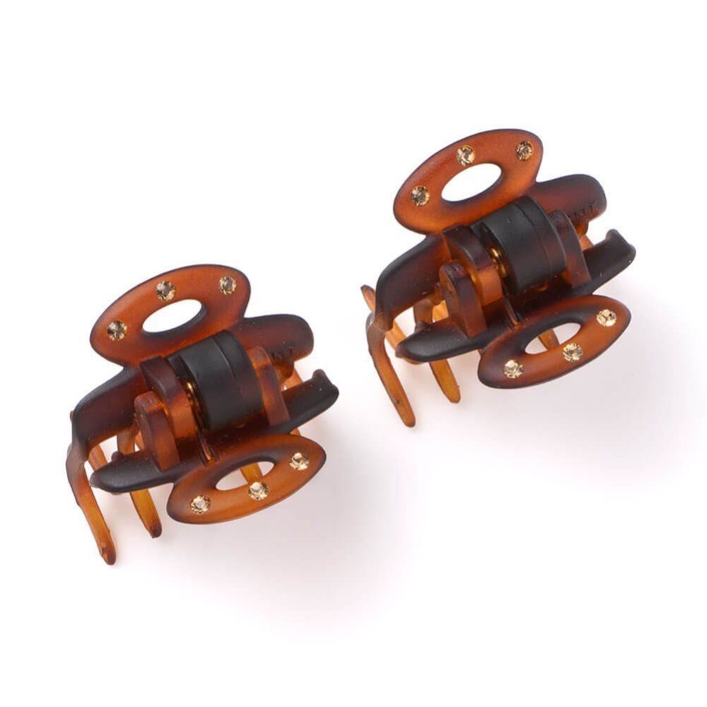 Сложные зажимы для камней Biz/Dome (набор из 2 шт.) Complex Biz, Brown Mix (Tortoiseshell)