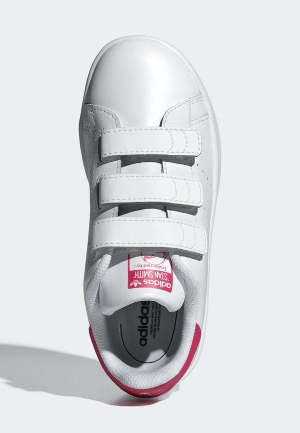 Детские кроссовки stan smith с удобной застежкой Adidas Originals, Cloud White Cloud White Bold Pink — фото 3