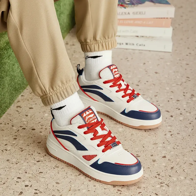 LINING YOUNG Детские кроссовки для скейтбординга Sports Life Collection Shock Absorbers Low Top, синие, белые — фото 4