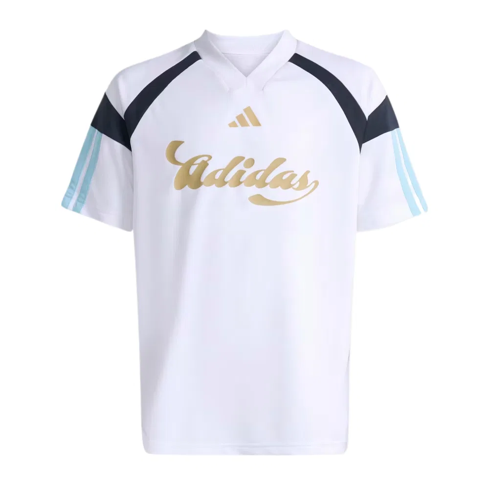 Футболка детская с V-образным вырезом Adidas белая